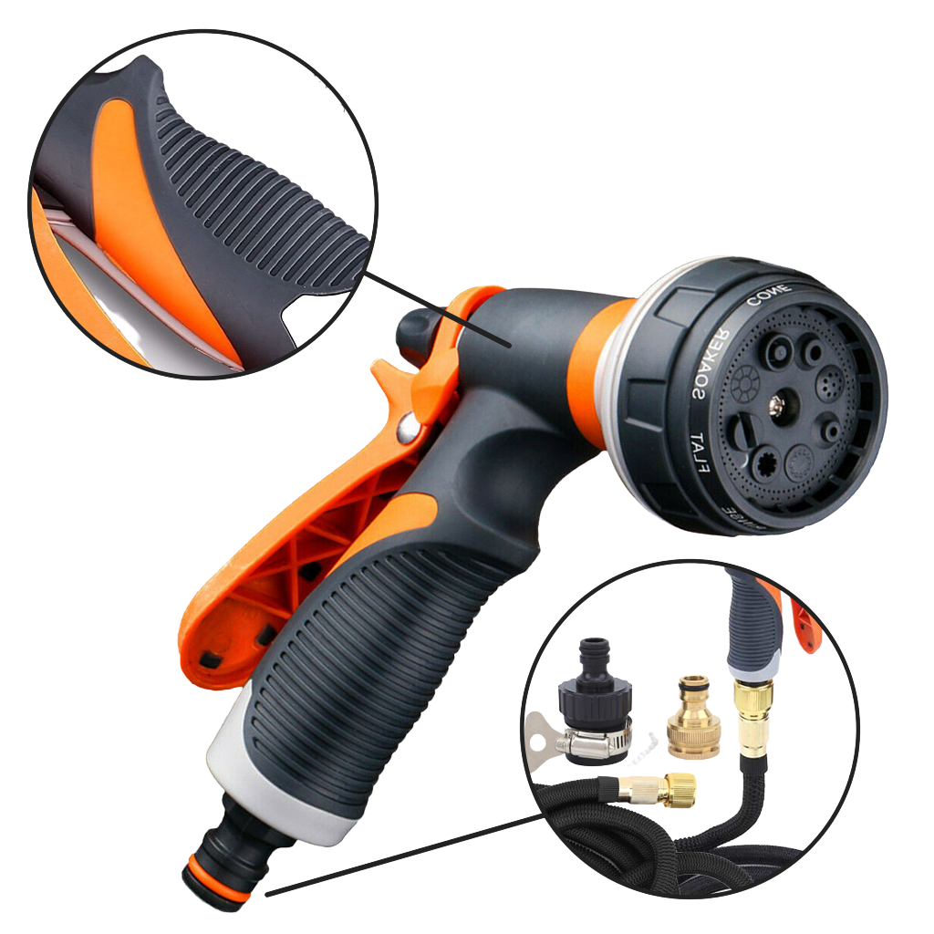 Garden Hose Spray Gun 8 patterns - Leakproof and Durable  - Ozerty