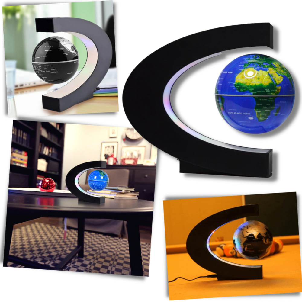 Globe à lévitation magnétique - Globe magnétique LED en lévitation - Globe flottant à LED  - Ozerty