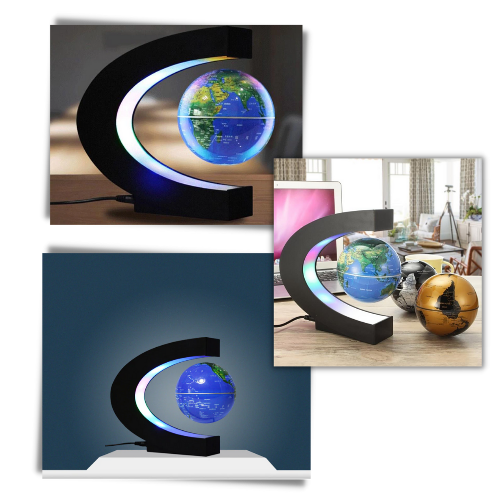 Globe magnétique à LED en lévitation - Fabriqué avec des matériaux de haute qualité - Ozerty