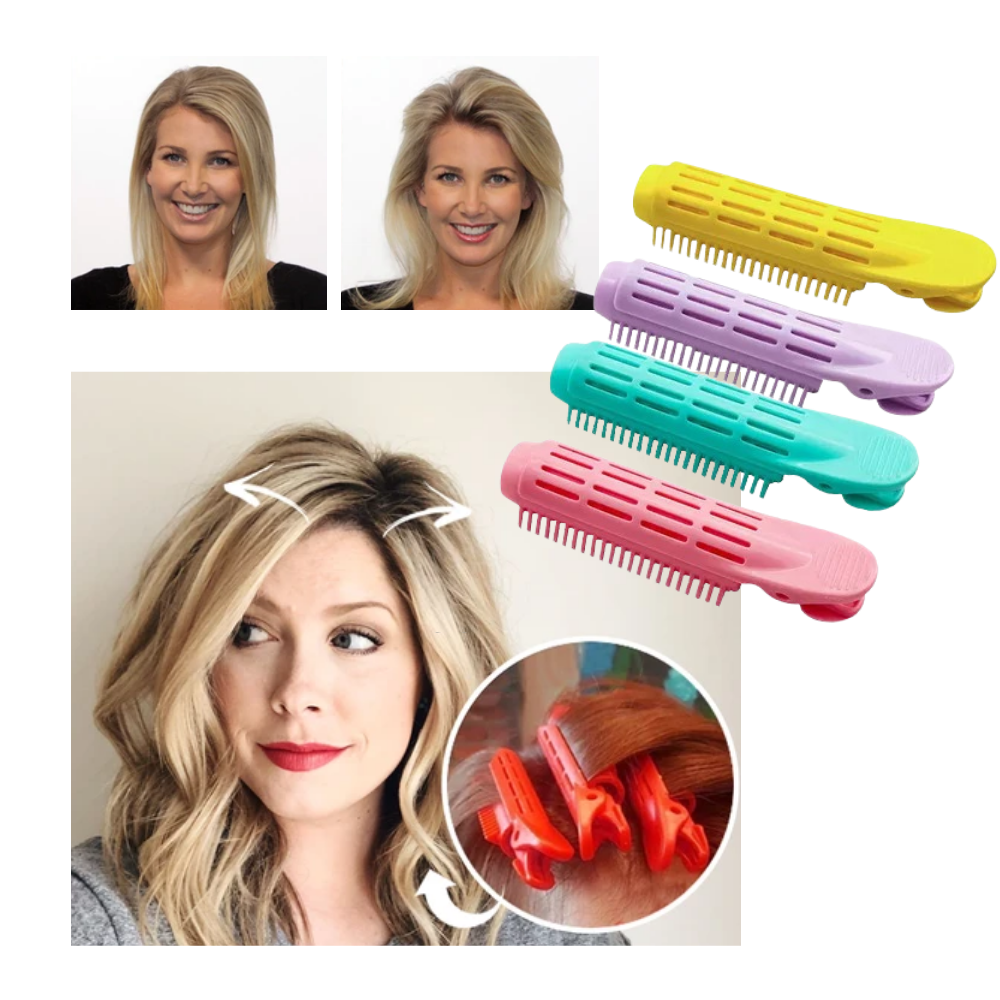 Paquete de 4 clips voluminizadores instantáneos para el cabello - Look naturalmente esponjoso - Ozerty