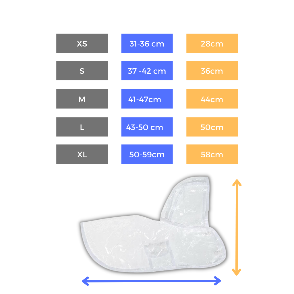 Impermeable con capucha para perros  - Dimensiones - Ozerty