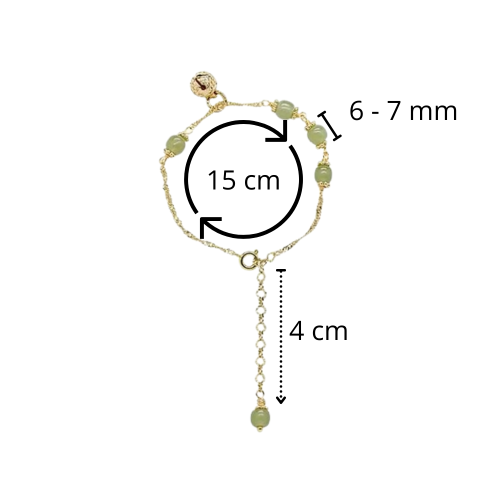 Hetian Jade Bell Bracelet - Dimensions - 