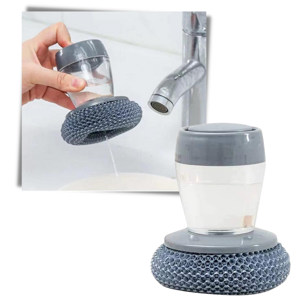 Kitchen soap dispenser palm brush │ Dish sponge with soap dispenser