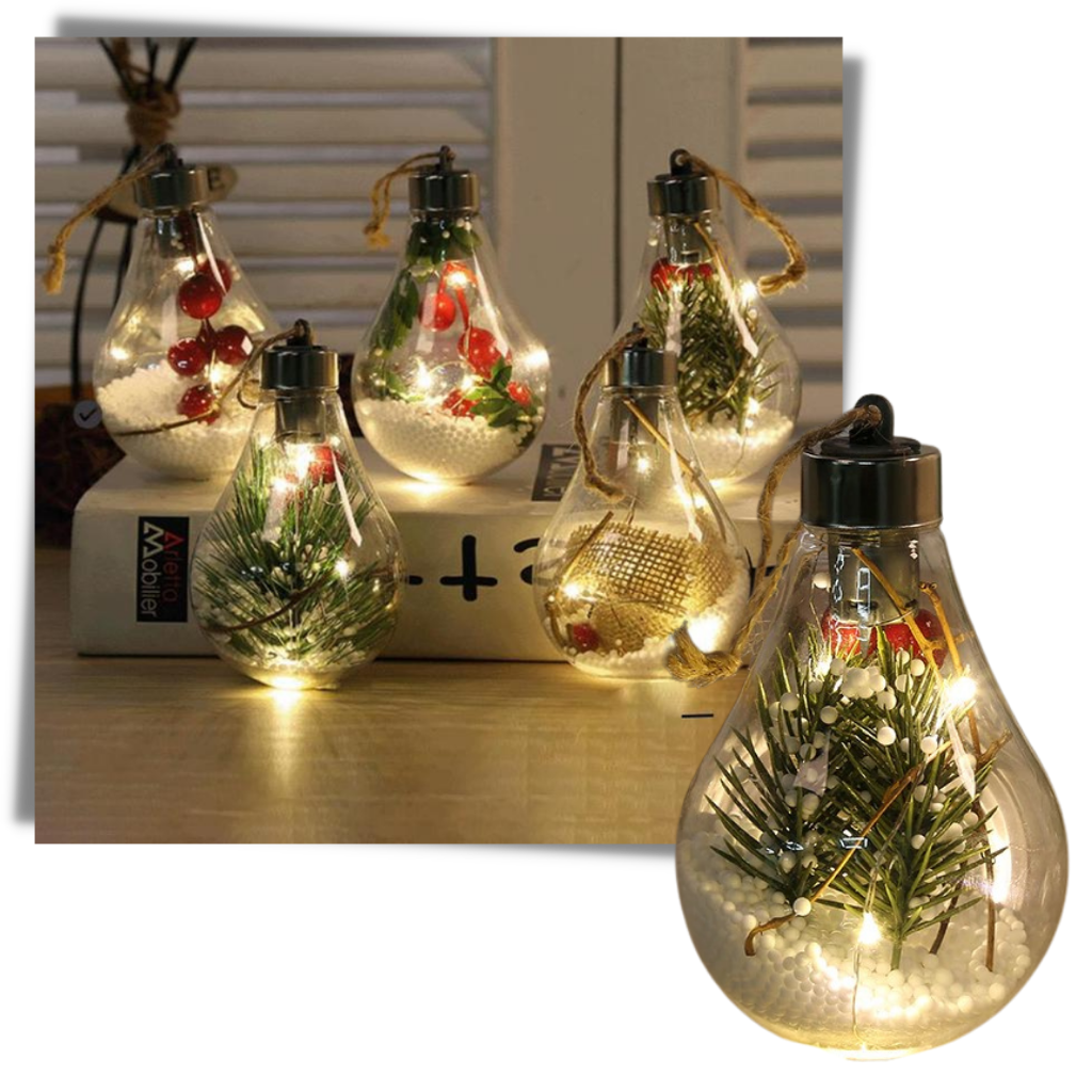 Transparent Christmas lamp with LED light - Christmas light bulbs with LED light - Ozerty