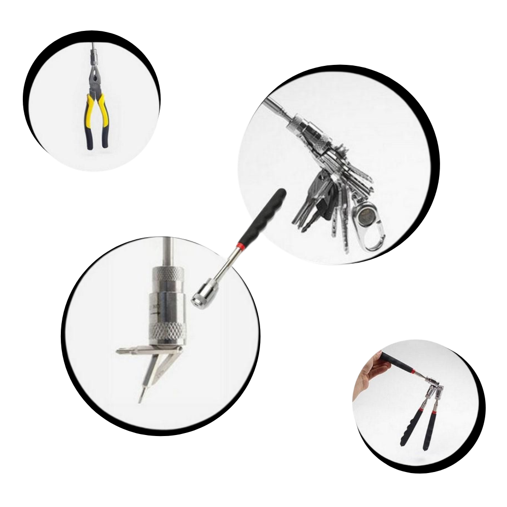 Outil de ramassage magnétique rétractable avec LED - Excellente conception - Ozerty