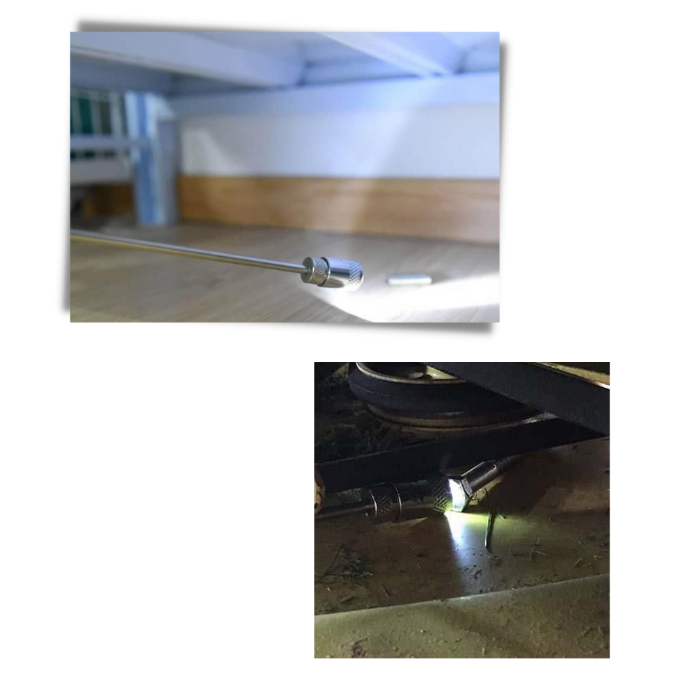 Herramienta de recogida magnética retráctil con LED - Lámpara LED incorporada - Ozerty