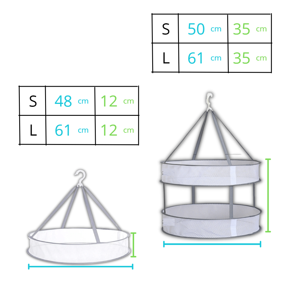 Séchoir en maille suspendu pour vêtements - Dimensions - Ozerty