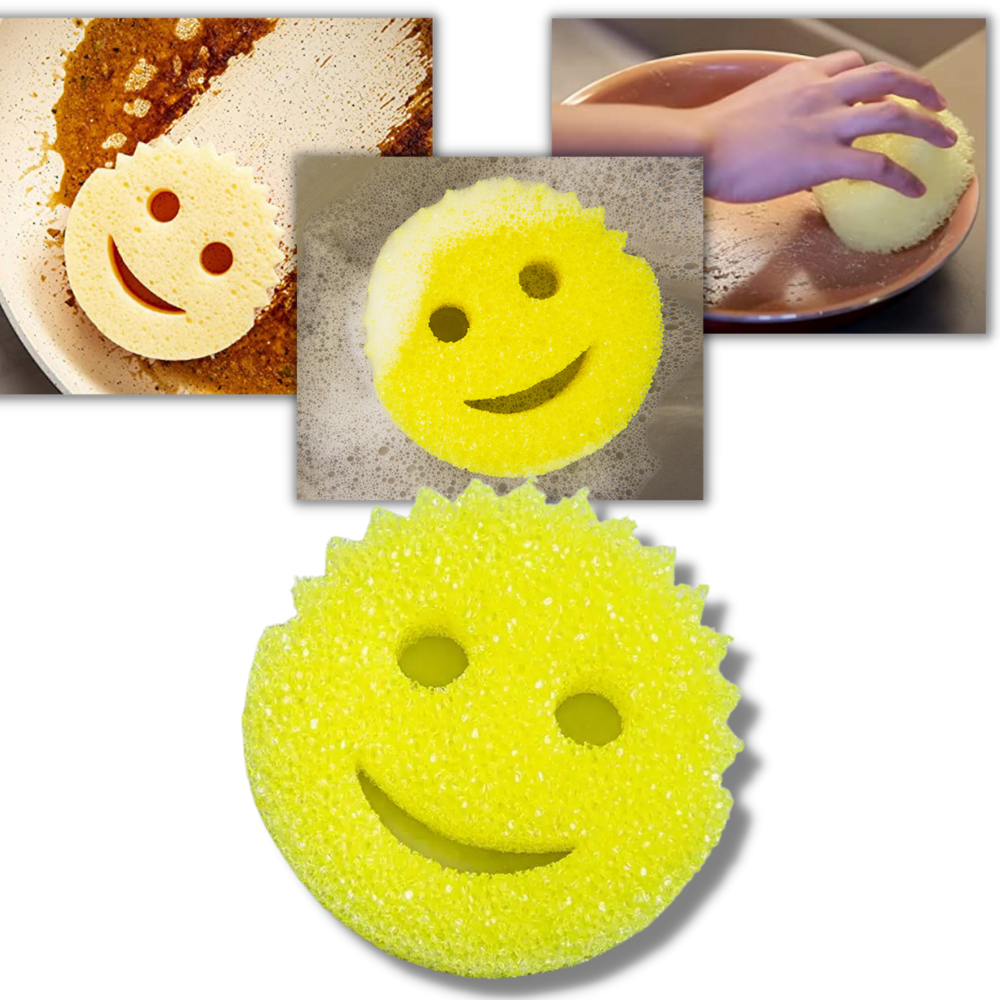 1box/6pcs Spugna Scrub Sorriso Cartoon per Cucina, Spugna per Piatti  Multifunzione Senza Graffi, Spugna per Cucina Sensibile alla Temperatura