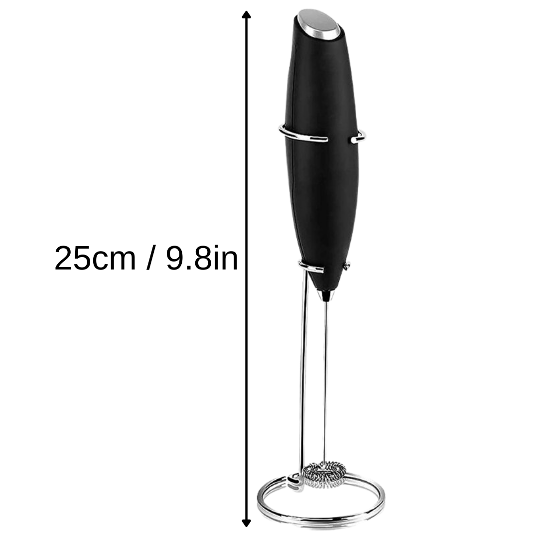 Electric Handheld Milk Frother with holder - Dimensions - Ozerty