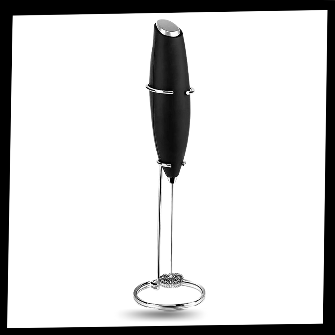 Electric Handheld Milk Frother with holder - Package - Ozerty
