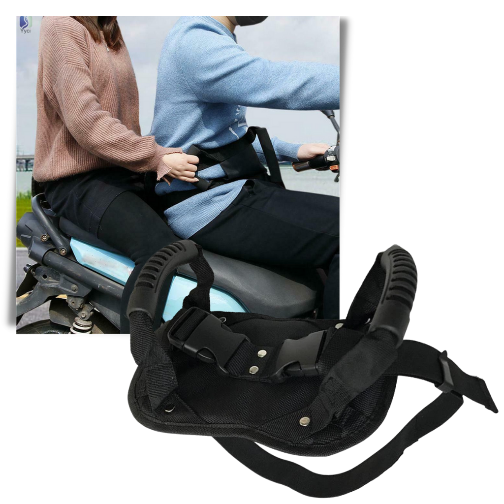 Motorcykelbälte för passagerare - Bakre säkerhetsbälte för motorcyklar - Ozerty
