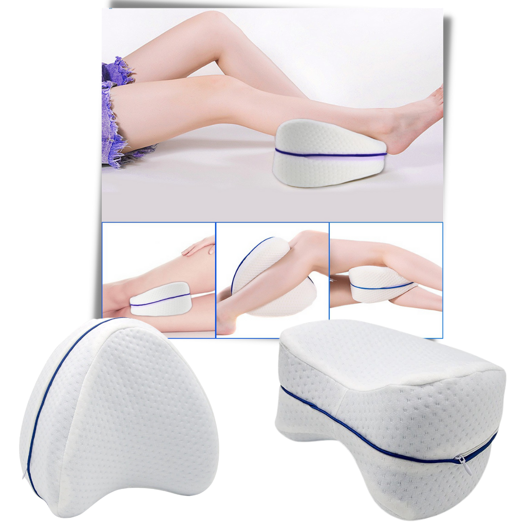 Orthopedic knee and leg pillow with memory foam - Ergonomic design - 