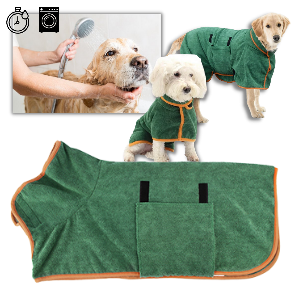 Super Absorbent Pet Bathrobe - Time Efficient - Velcro Strap Design - 