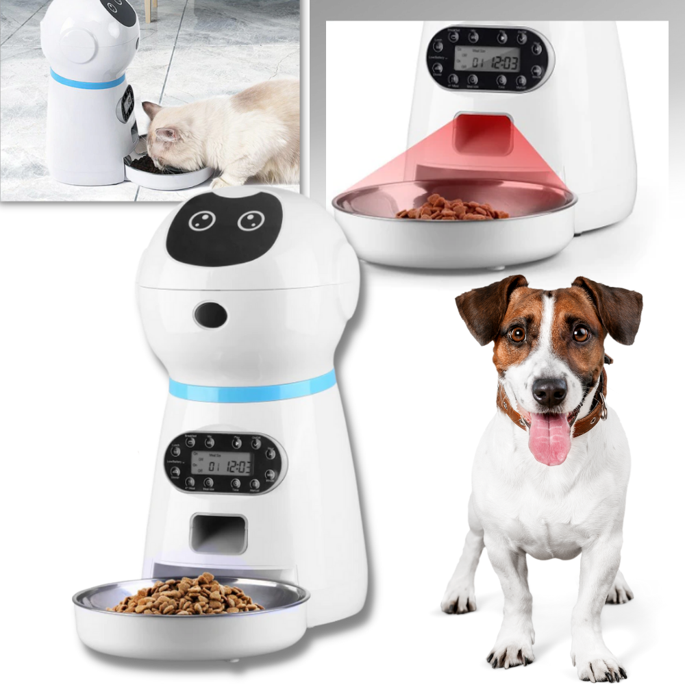 Automatisk matdispenser för husdjur | Smart automatisk foderautomat för husdjur | Matautomat för husdjur och röstinspelare - Ozerty