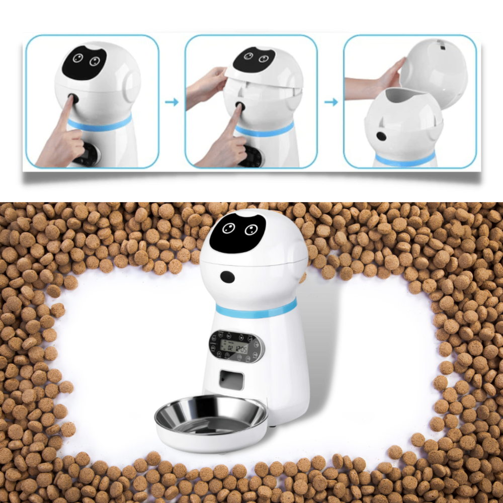 Distributeur automatique de nourriture pour animaux de compagnie - Facile et pratique à utiliser - Ozerty