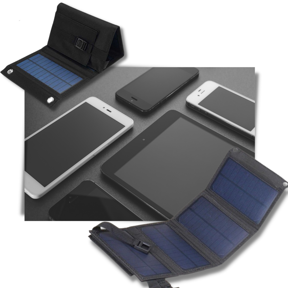 Pannello solare portatile con porte USB - Strumento di ricarica versatile - Ozerty