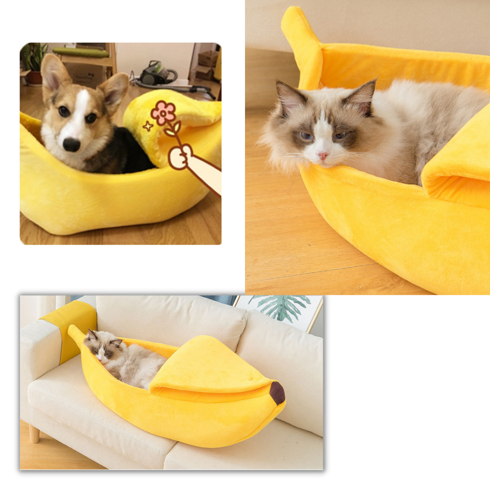 Banana Shaped Small Pet Bed Banana Dog House Banana Cat Bed Pet Nest - Ozerty
