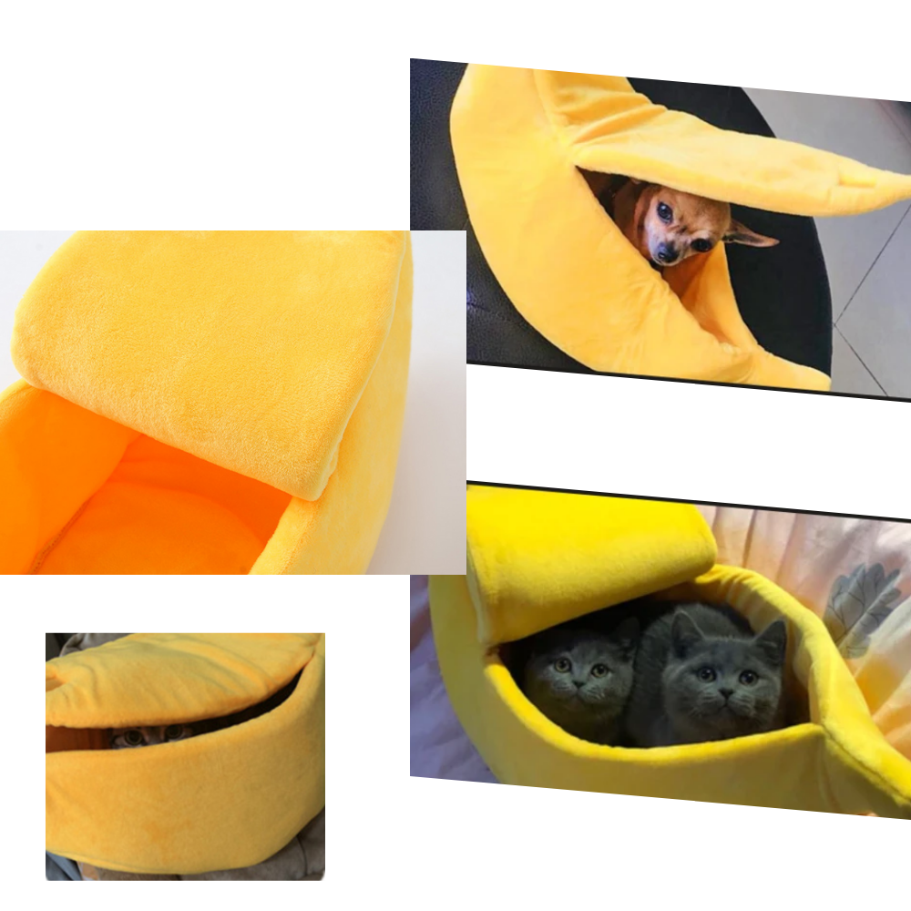 Banana Shaped Pet Bed - Comfy Cave-like Design - Ozerty
