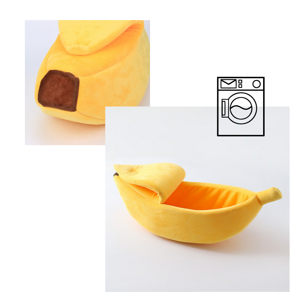 Banana Shaped Pet Bed - Easy to Clean - Ozerty