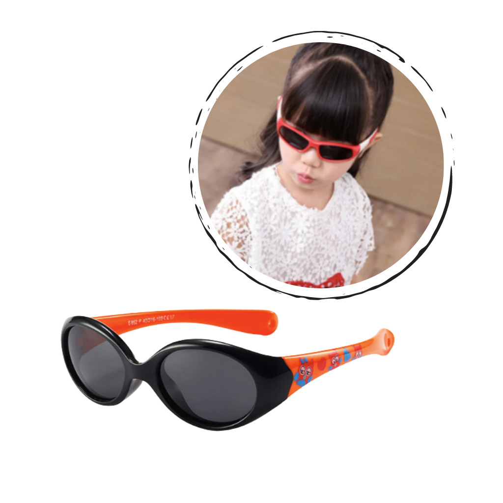 Polarized Baby Sunglasses with Strap for Ages 0-3 - Lightweight TR90 Frame - Ozerty