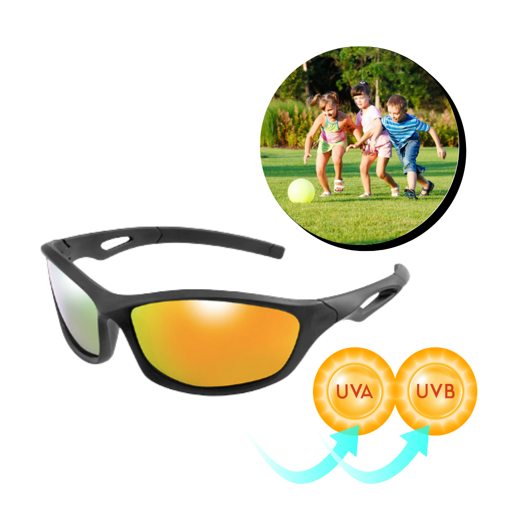 Lunettes de soleil de sport polarisantes avec sangle pour enfants - Protection 100% UV - Ozerty