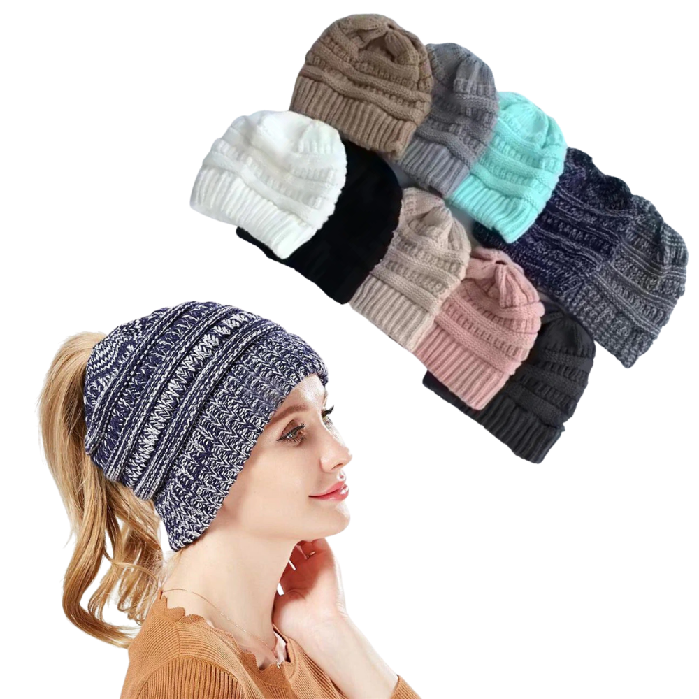 Gorro para cola de caballo y moño desordenado - Colores fríos y pastel - Ozayti