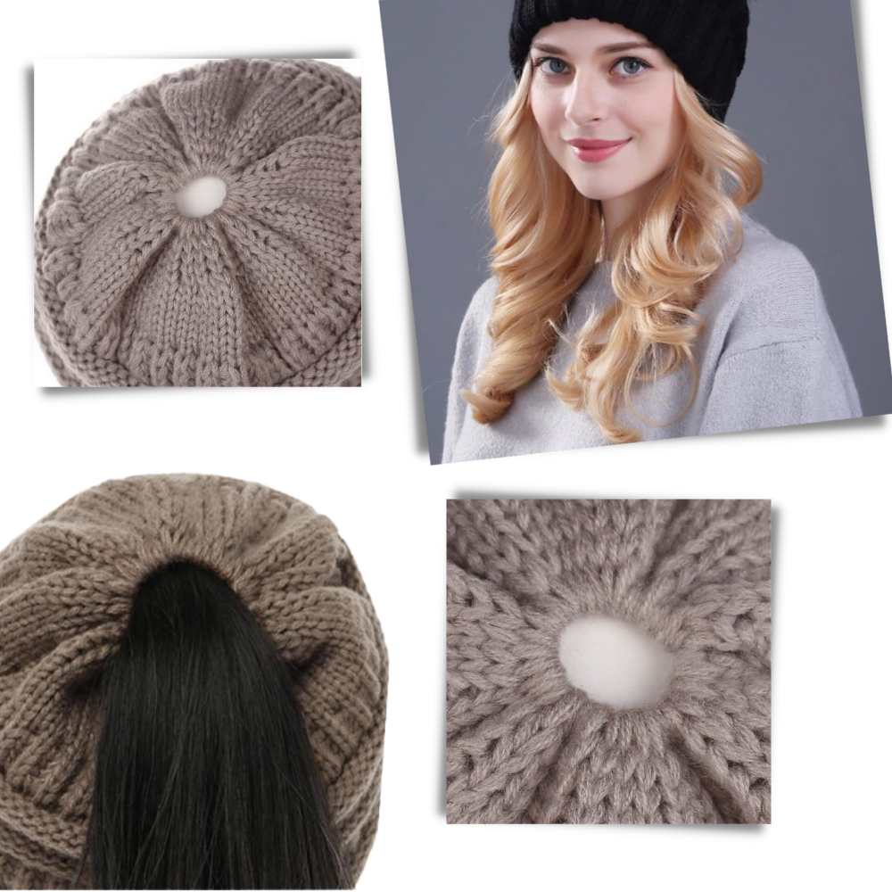 Bonnet pour queue de cheval et chignon en désordre - Dressez vos cheveux vers le haut ou vers le bas - Ozerty