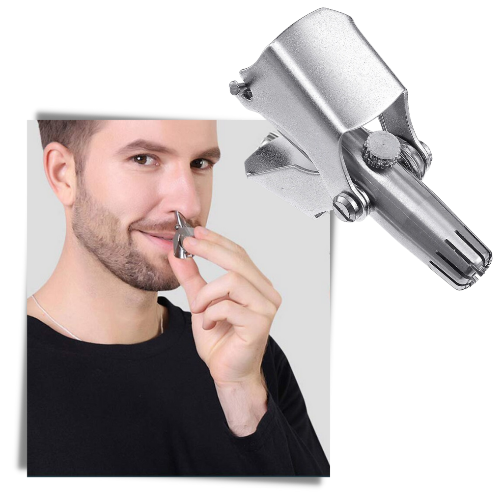 Tondeuse manuelle portable pour les poils du nez - Tondeuse pour nez et oreilles - Ozerty
