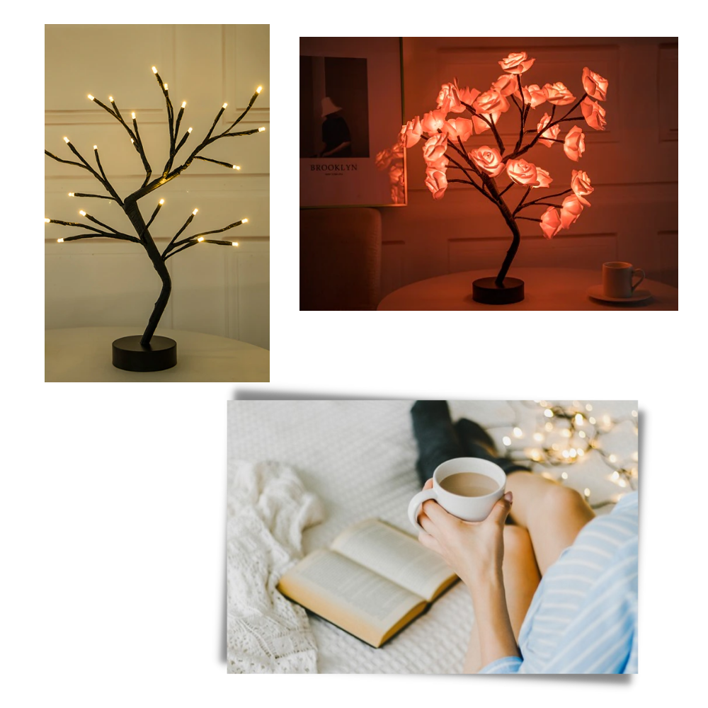 Delightful Rose Tree Lamp - Soothing Dim Light -