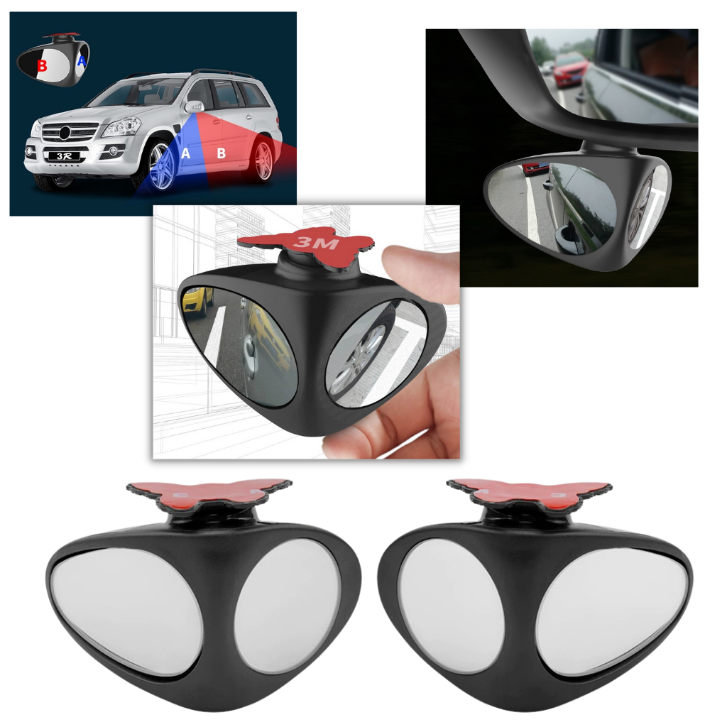 Specchio per angoli ciechi dell'auto ruotabile a 2 lati │ Specchietto per auto convesso per punti ciechi - Ozerty