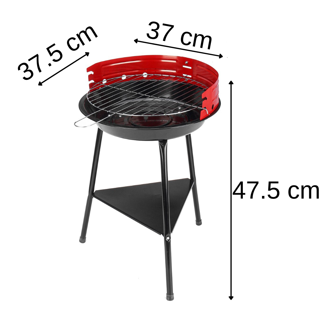 PORTABLE ROUND BBQ CHARCOAL GRILL - Dimensions - Ozerty