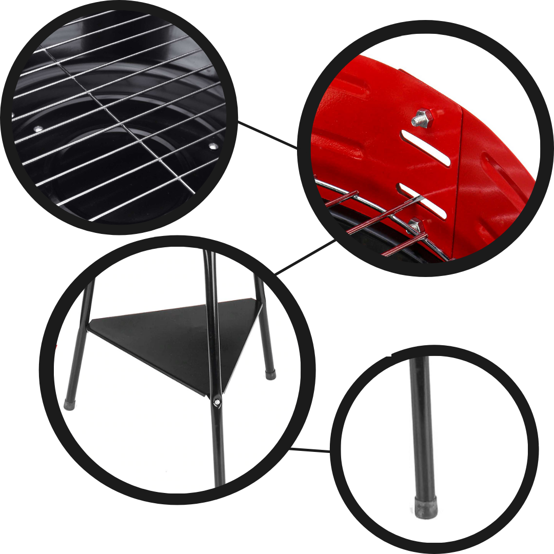 PORTABLE ROUND BBQ CHARCOAL GRILL - Construction and Design - Ozerty