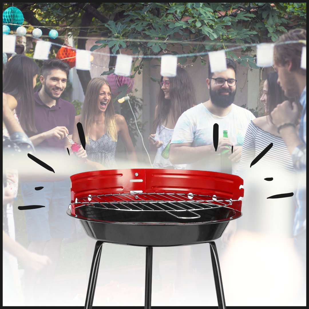 PORTABLE ROUND BBQ CHARCOAL GRILL - Quick Cleaning - Ozerty