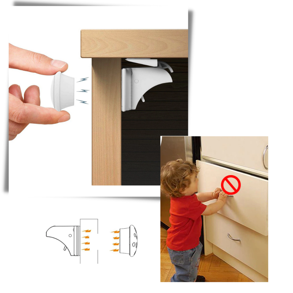 Magnetic cabinet locks with child safety - Magnetic cabinet lock - Ozerty