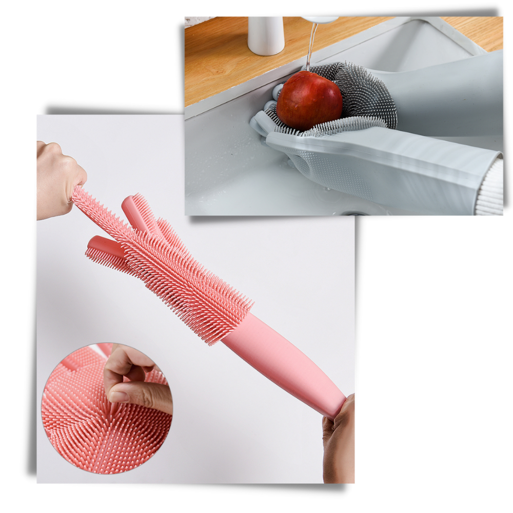 Gants de vaisselle en silicone à usages multiples - Silicone de qualité alimentaire - Ozerty