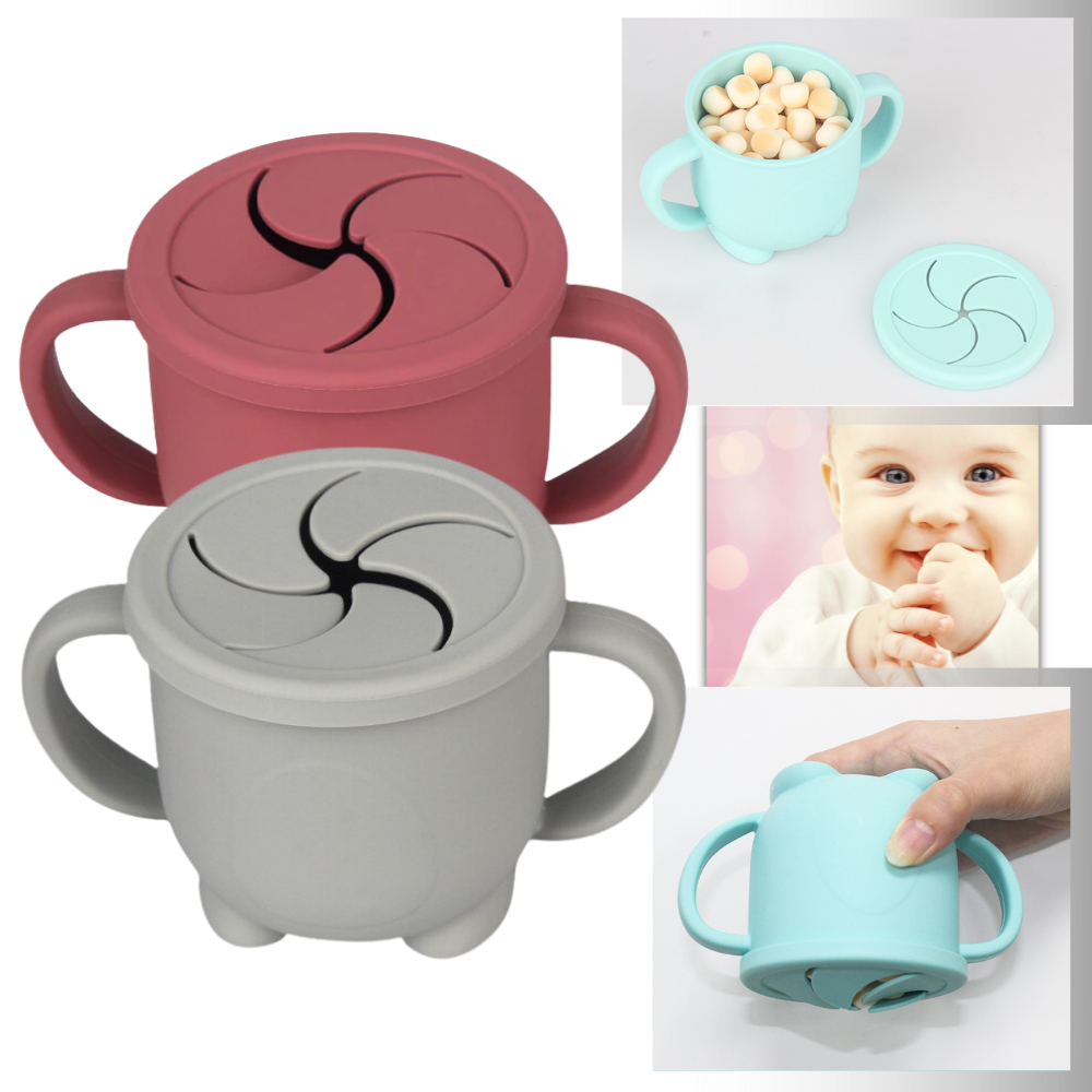 Mellanmål bebis kopp │ BPA gratis bebis silikon matförvaring behållare låda - Ozerty