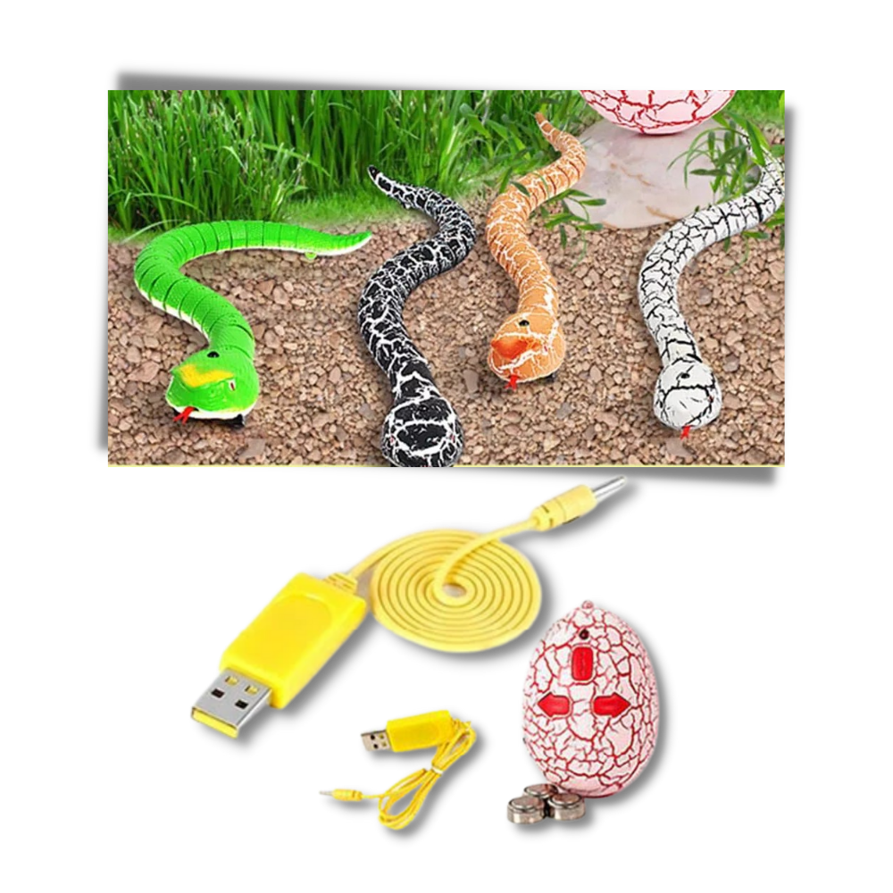 Fjernbetjenings interaktiv slange legetøj til kat - Praktiske opladningsmuligheder - Ozerty