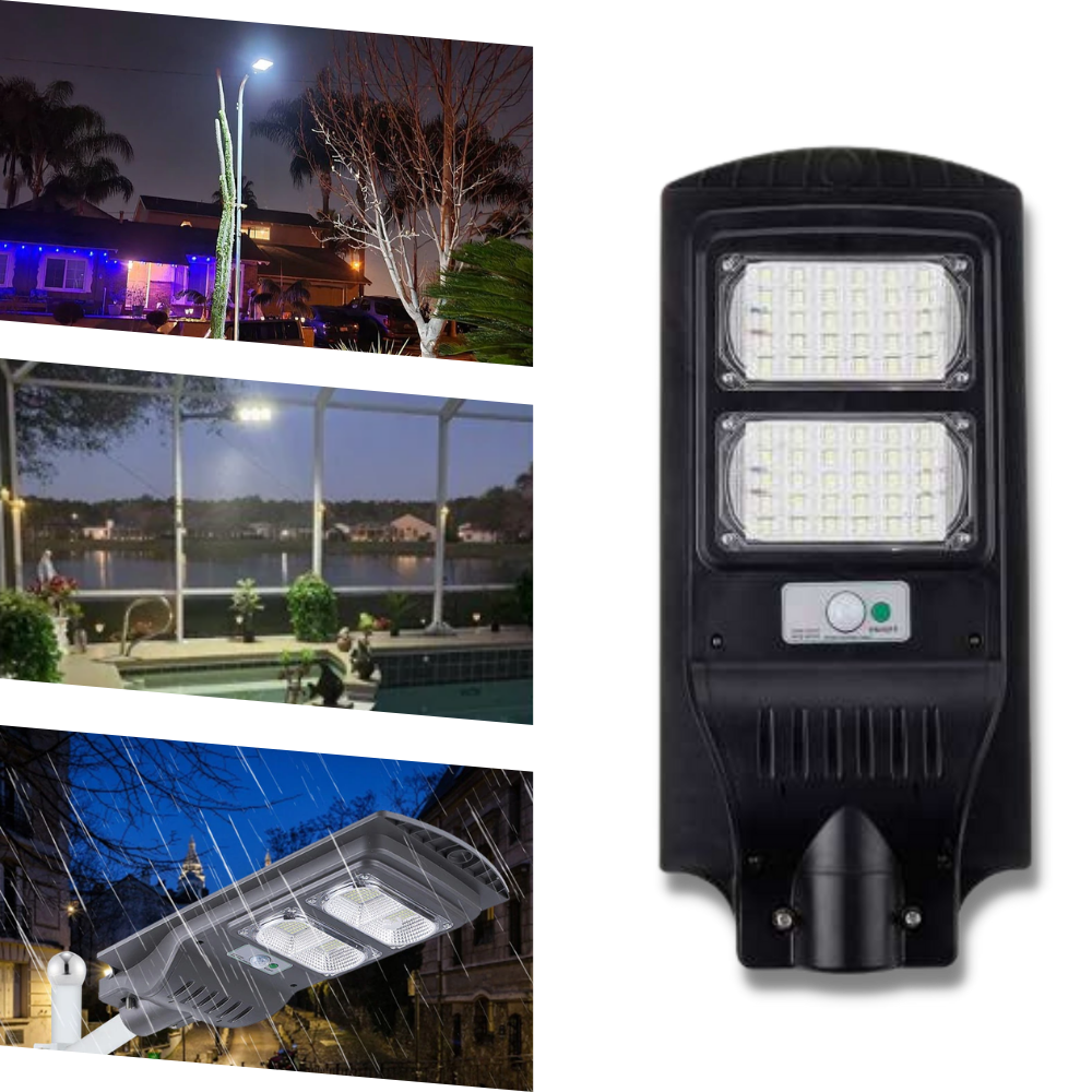 Motion-Sensing Solar-powered Outdoor LED - Solar-powered street LED - Remote-controlled Street Light - 