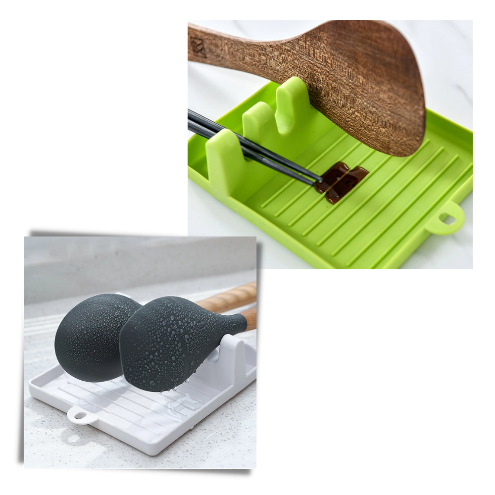 Kitchen Rest Pad for Spatulas and Spoons - Raised Edges -