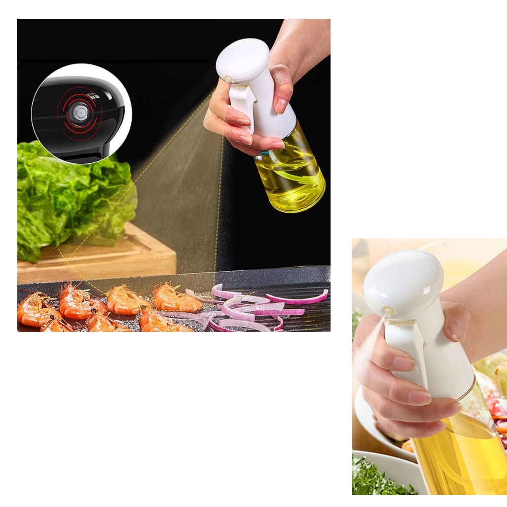 Air Pressure Oil Spray Bottle - Fan-Shaped Atomizing Nozzle - 