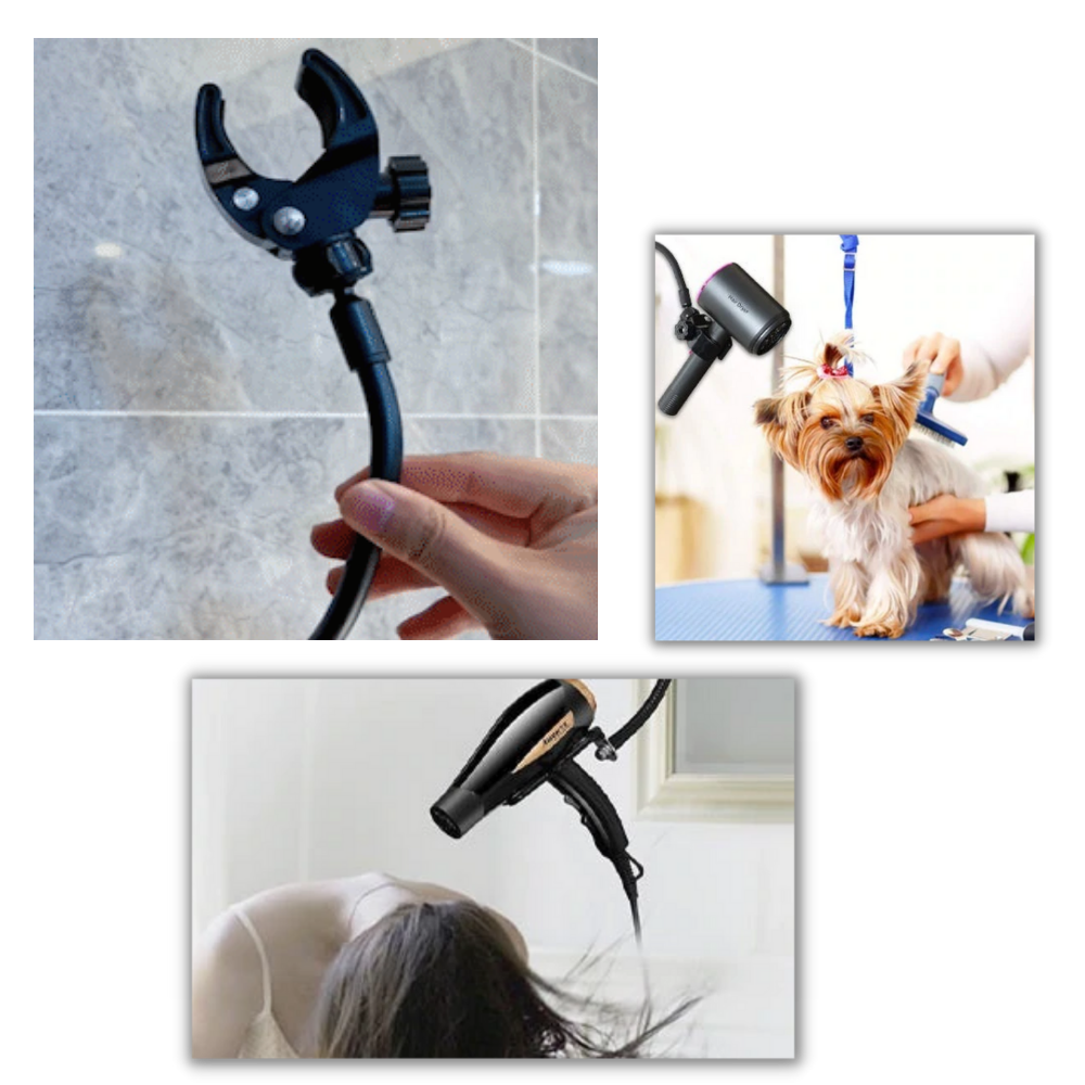 Hands-Free Hair Dryer Holder - Safely Use your Hair Dryer - 