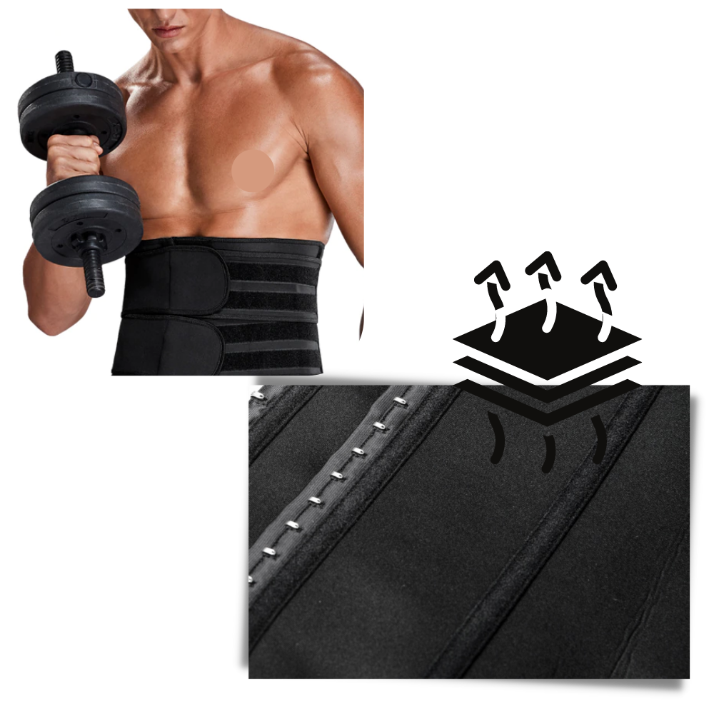 Double Strap Sauna Waist Trainer  - Breathable Materials  -