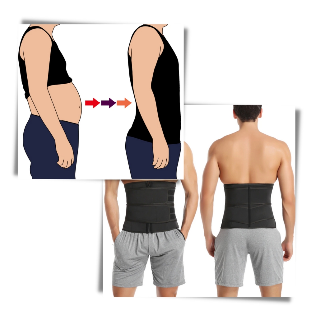 Ceinture de sauna à double sangle  - Soutien du dos  - Ozerty