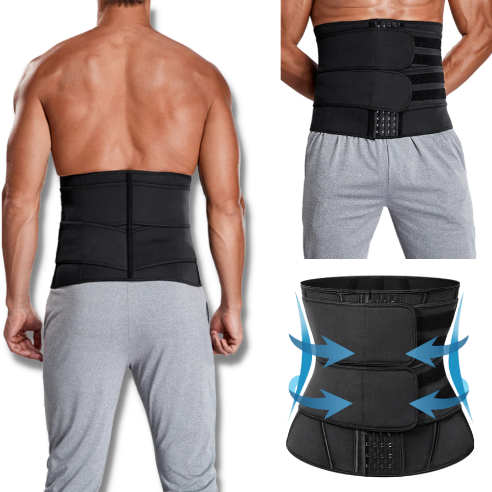 Cinturón de entrenamiento con doble banda para sudoración - Diseño cómodo - Soporte para la espalda  - Ozayti