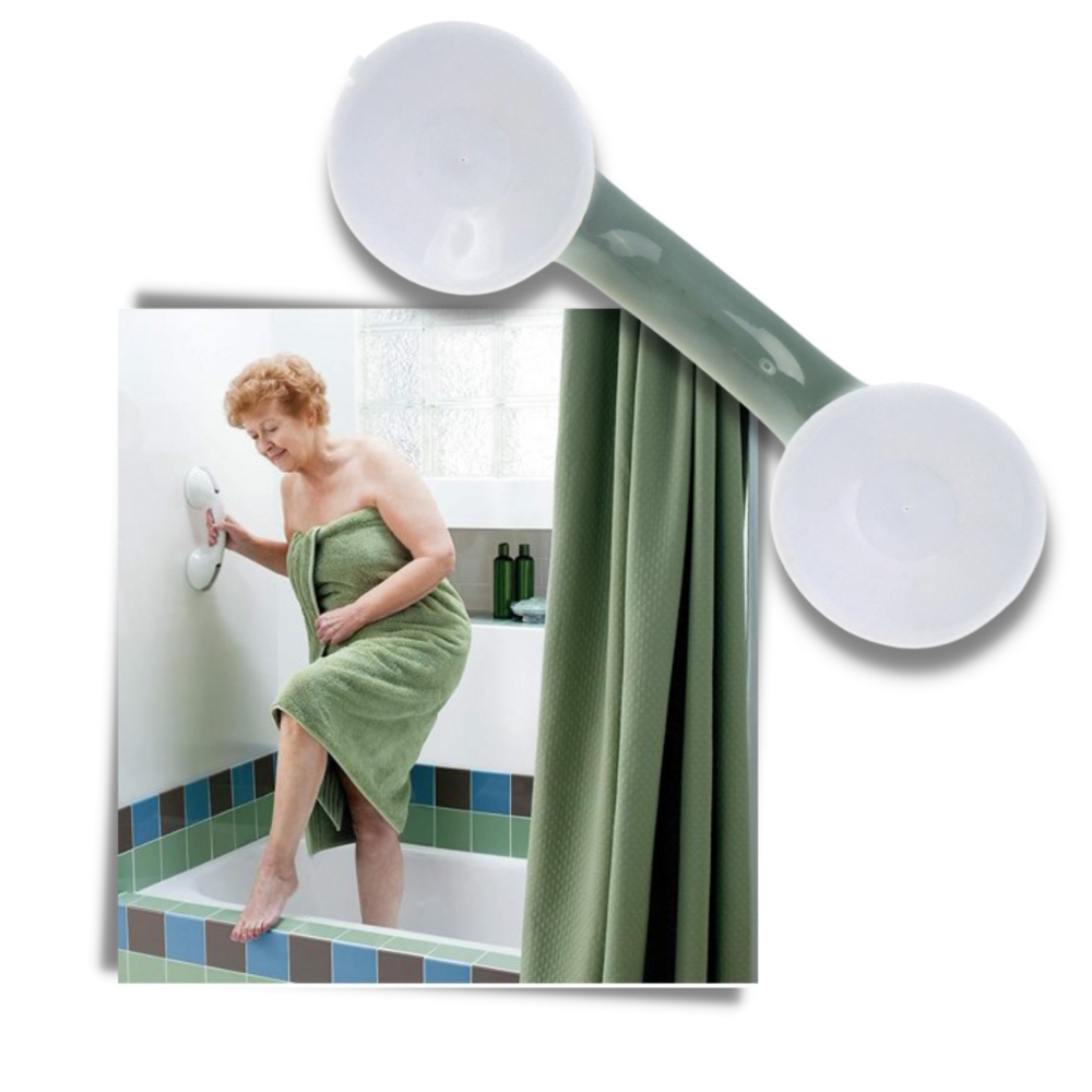 Bath & Shower Grab Bar - Strong suction caps to keep you safe -