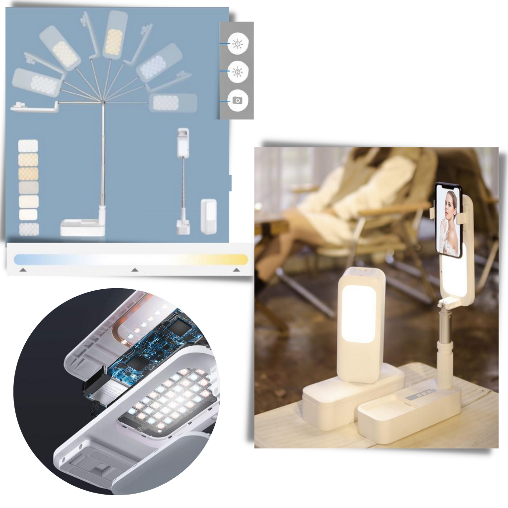 Kit de luz bluetooth integrado en el soporte del teléfono inteligente - 6 efectos de luz - Ozayti