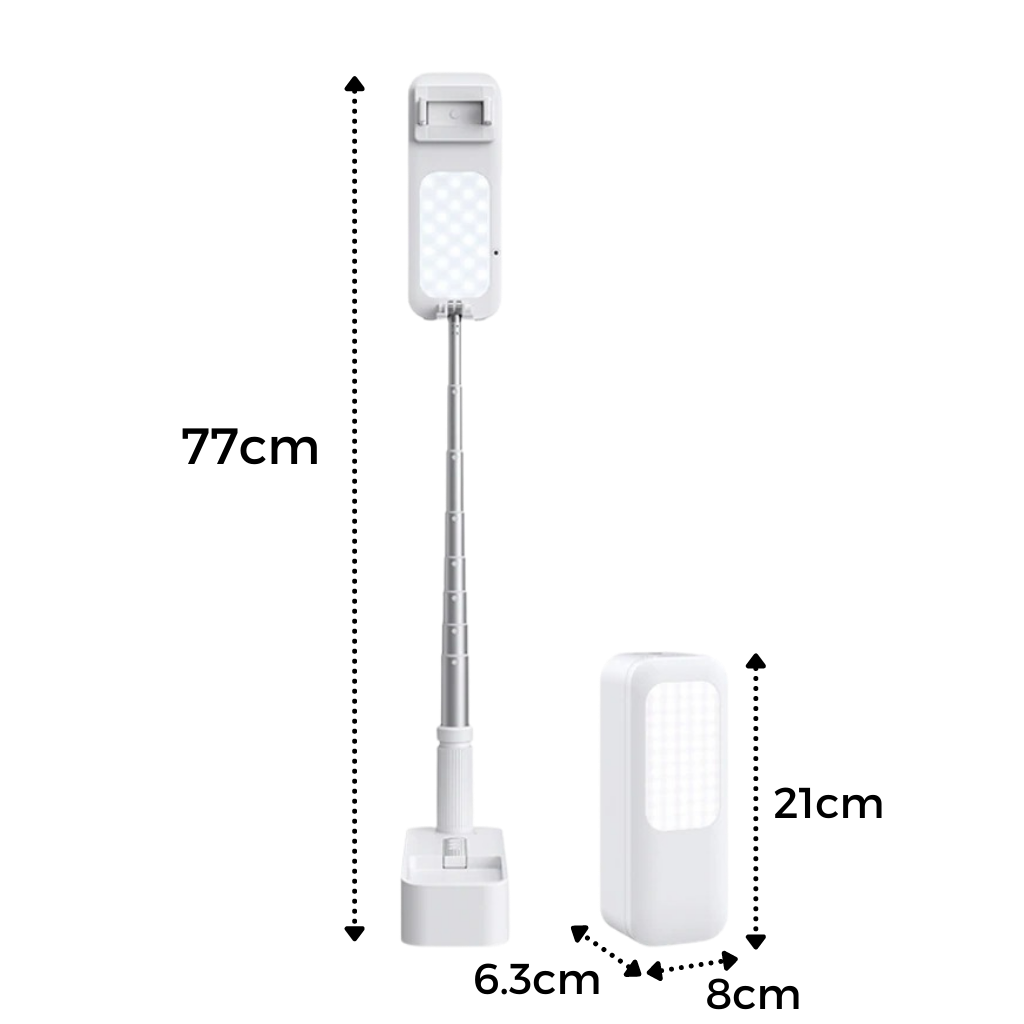 Kit de luz bluetooth integrado en el soporte del teléfono inteligente - Dimensiones - Ozayti