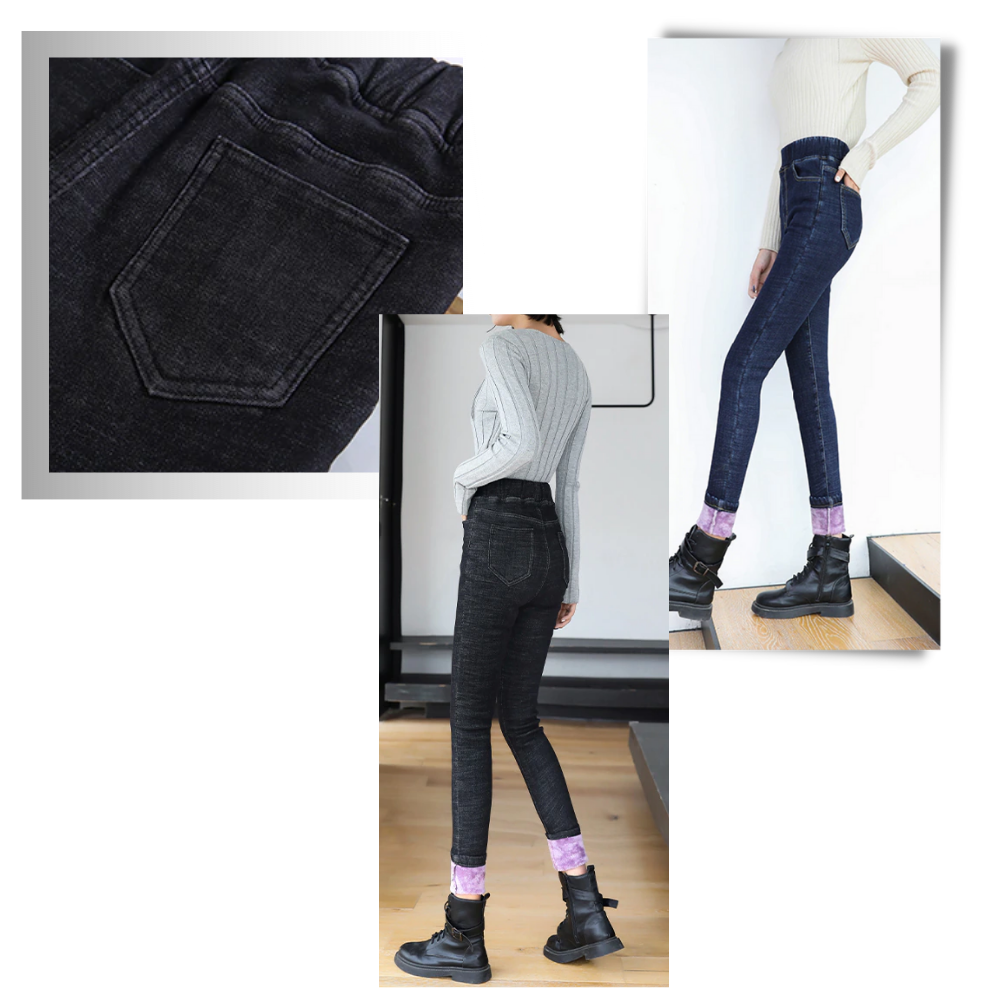 Jeggings med termisk fleece för kvinnor - Perfekt för kallt väder - Ozerty