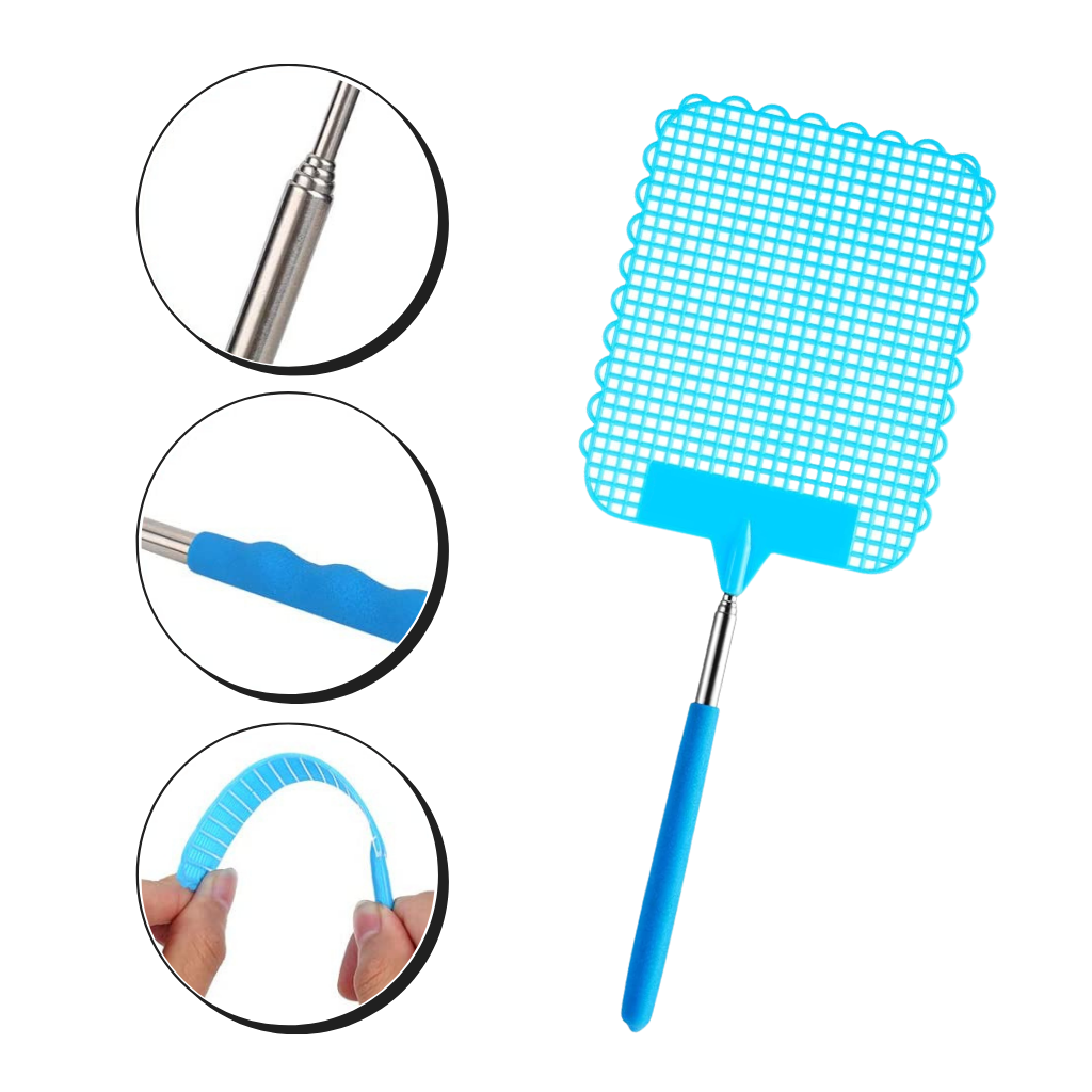 Telescopic Stainless Steel Handheld Fly Swatter - Durable Materials - Ozerty