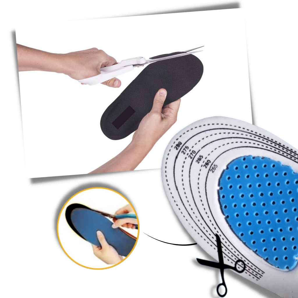 Unisex Gel Insoles for Running Shoes - Adjustable fit - Ozerty